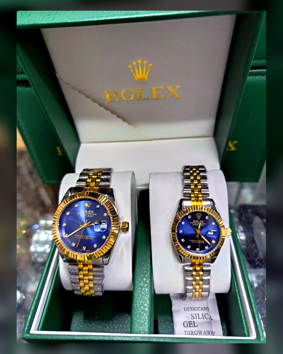 Rolex pareja azul bicolor