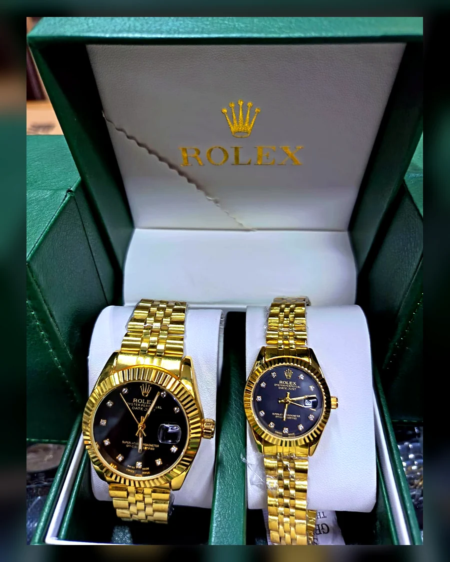 Rolex pareja negro dorado
